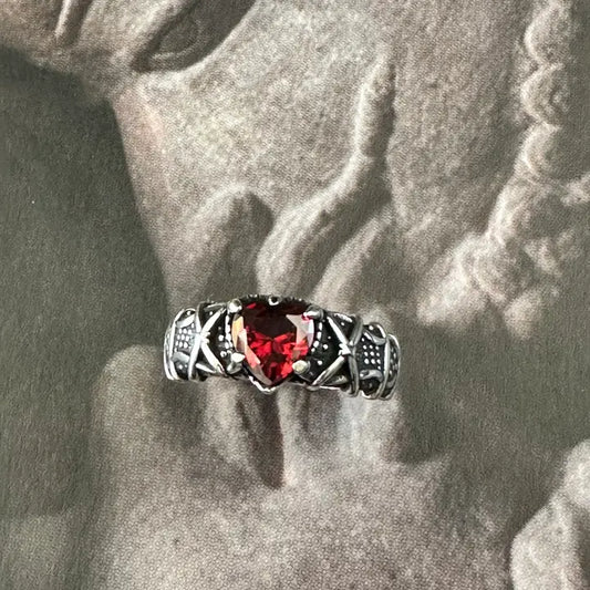 Red Heart Ring | 925k Sterling Silver | Engagement Ring.