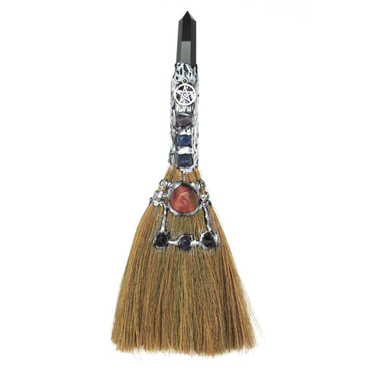 Obsidian Pentacle Broomstick