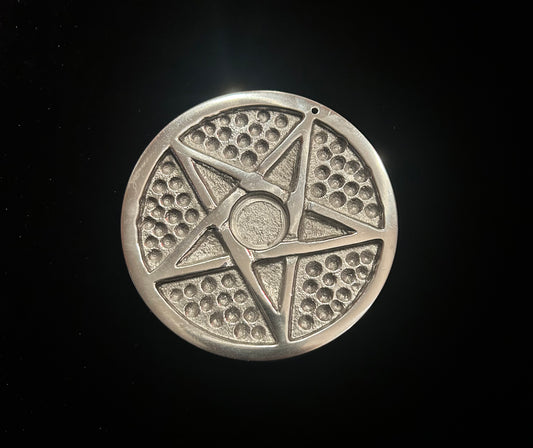 Silver Aluminium Pentacle Incense Holder