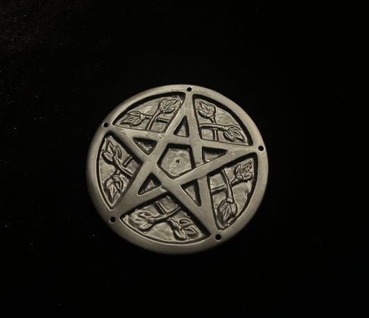 Black Aluminium Pentacle Incense Holder