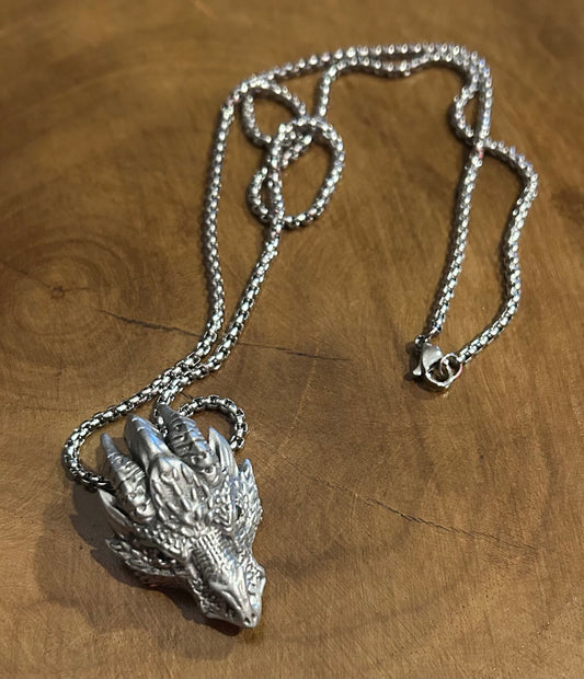 Green Eyed Dragon Head Pendant