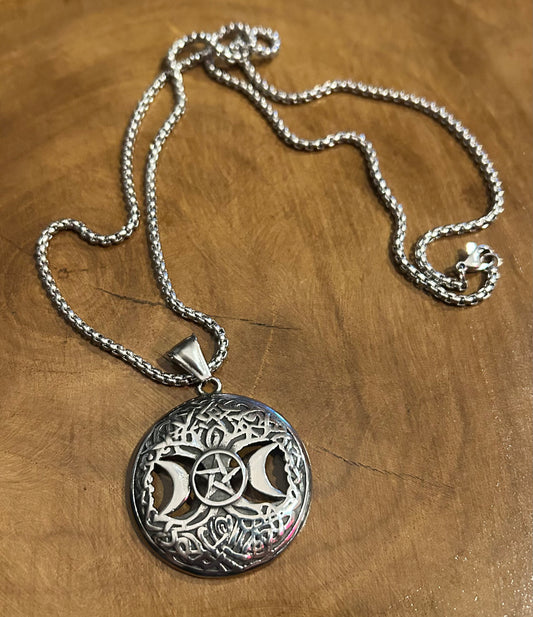 Triple Moon & Tree of Life Pendant