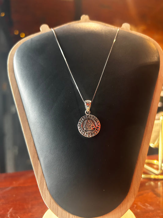Valknut Runes Viking Norse Pendant | Sterling Silver 925
