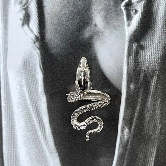 Platinum Silver Dragon Ring | Adjustable